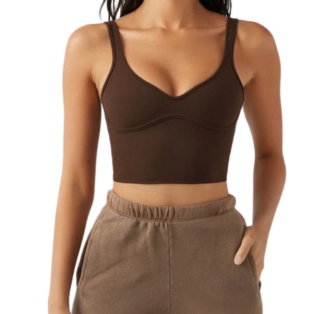 Joah Brown Contour Crop Top